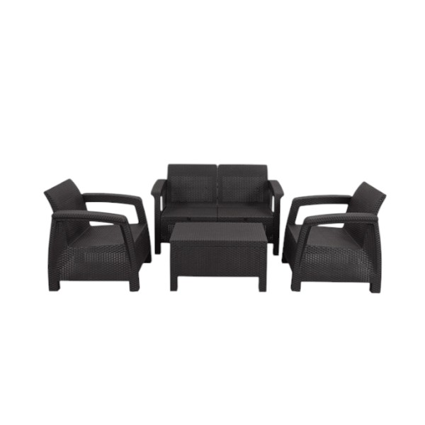 Caino Sofa 4 Pcs Set W/O Foam Black