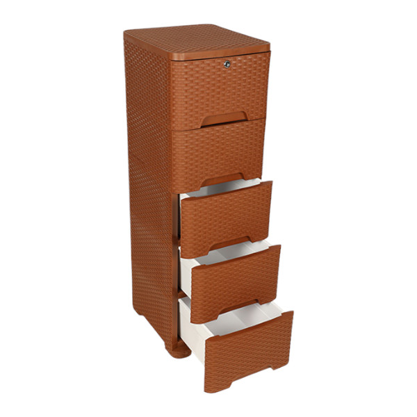Caino Closet 5 Drawer Eagle Brown