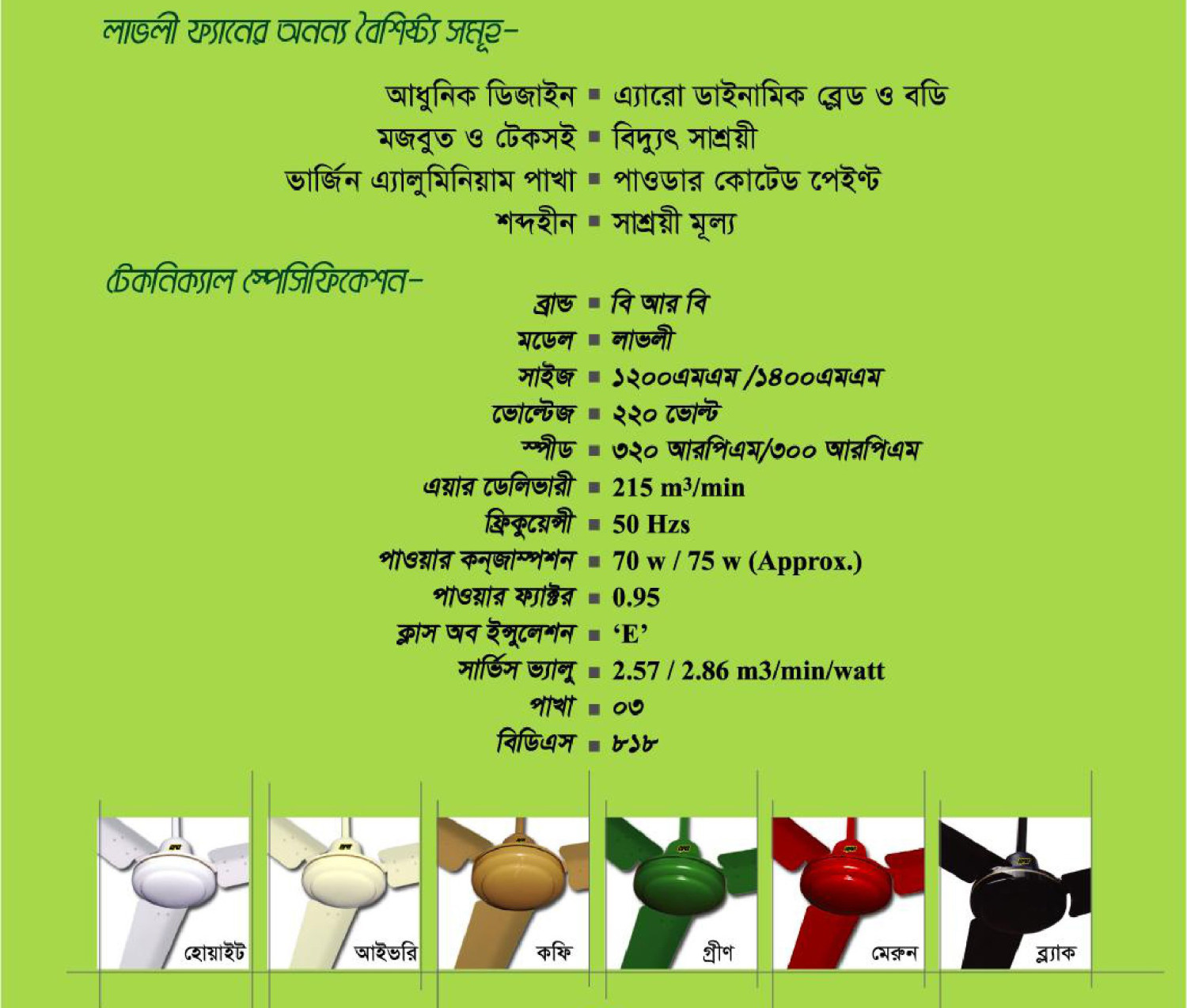 BRB Ceiling Fan 56" | Best Price in Bangladesh